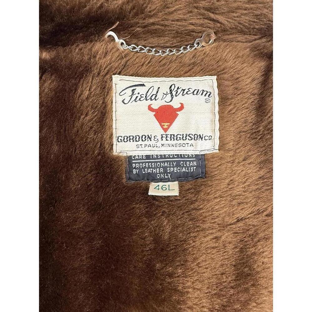Field & Stream Brown Leather and Faux Fur Lined Men's Coat - Picture 8 of 9